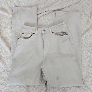 H&M off white button fly jeans size 6 Workwear Artist Painter